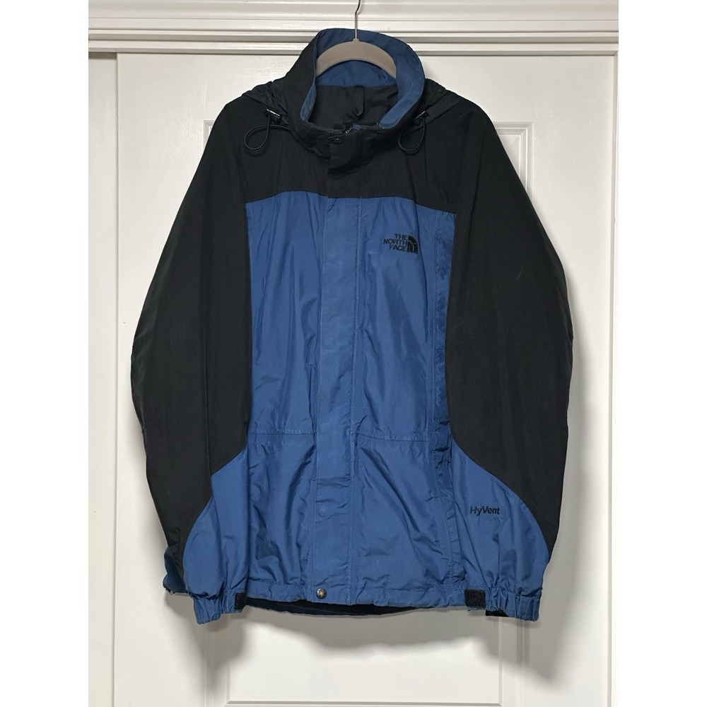 The North Face, Men's Hyvent Parka, Black & Blue, Size Large
